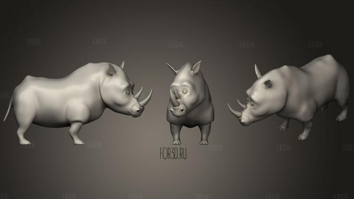 cartoon rhino stl model for CNC